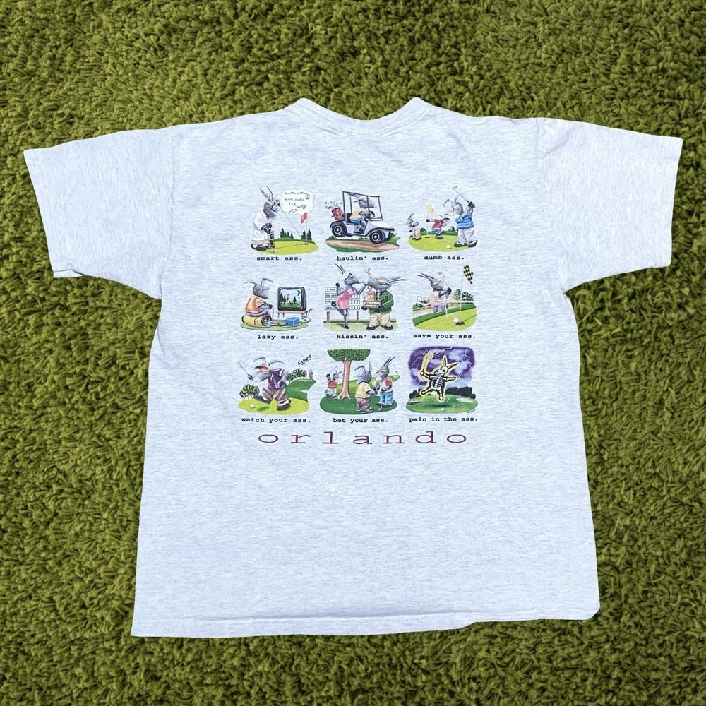 Vintage The Duck Company T Shirt Orlando Donkey Funny Graphic Tee Men's Large